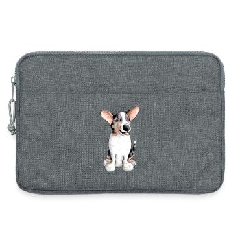 Drôle Welsh Corgi Cardigan - Chien - Chiens - Sacoche pour ordinateur portable 13 pouces - gris chiné - Devant