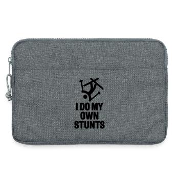 I do my own stunts - skiing / ski - Laptop bag 13" - heather grey - Front