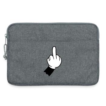 hand mittelfinger fuck you - Laptoptasche 13" - Grau meliert - Vorne