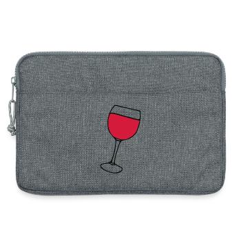 Rotwein im Glas - Laptoptasche 13" - Grau meliert - Vorne