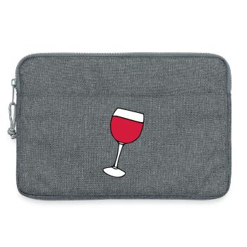 Rotwein im Glas - Laptoptasche 13" - Grau meliert - Vorne