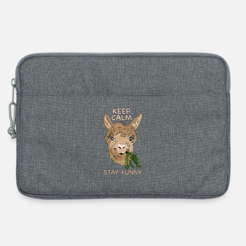 Keep calm stay funny - Alpaka - Laptoptasche 13" - Grau meliert