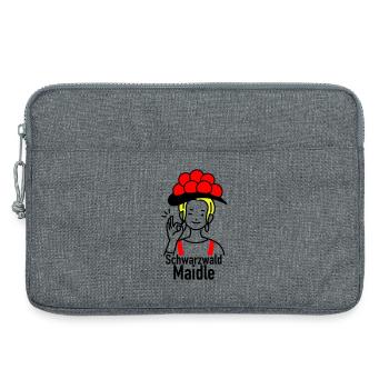 Lustiges Schwarzwald Maidle Bollenhut Design - Laptoptasche 13" - Grau meliert - Vorne