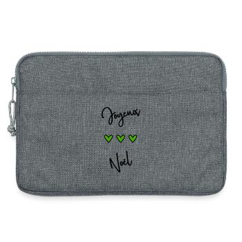 JOYEUX NOËL. NOËL. MERRY CHRISTMAS. NOUVEL AN - Sacoche pour ordinateur portable 13 pouces - gris chiné - Devant