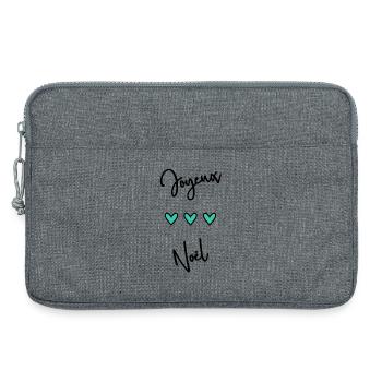 NOËL. JOYEUX NOËL. MERRY CHRISTMAS. NOUVEL AN - Sacoche pour ordinateur portable 13 pouces - gris chiné - Devant
