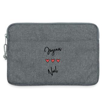 JOYEUX NOËL. NOËL. JOYEUX NOËL. MERRY CHRISTMAS - Sacoche pour ordinateur portable 13 pouces - gris chiné - Devant