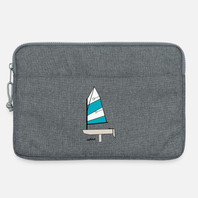 Optimist Segelboot Variante 3 - Laptoptasche 13" - Grau meliert