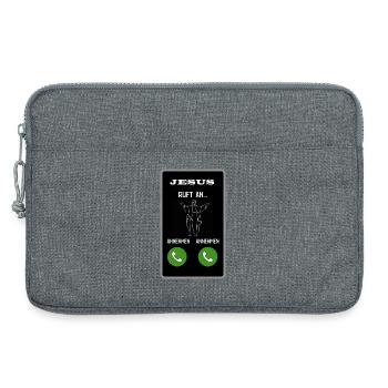 Jesus ruft an - Laptoptasche 13" - Grau meliert - Vorne