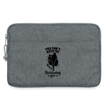 Female kickboxer - Laptop bag 13" - heather grey - Front