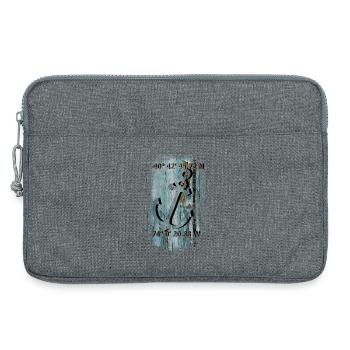 Ancre avec coordonnées - Sacoche pour ordinateur portable 13 pouces - gris chiné - Devant