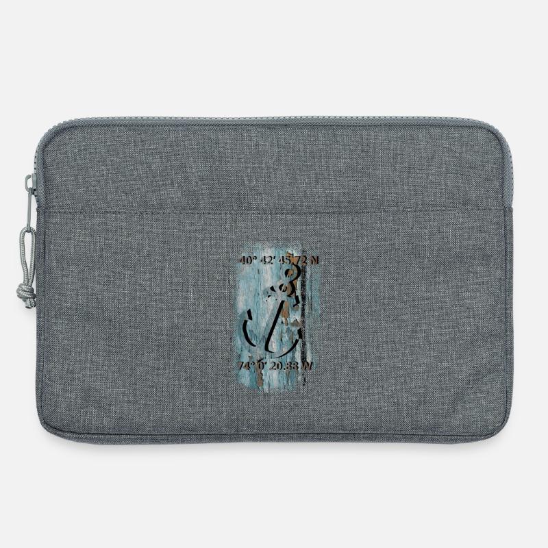 Anchor with coordinates - Laptop bag 13" - heather grey