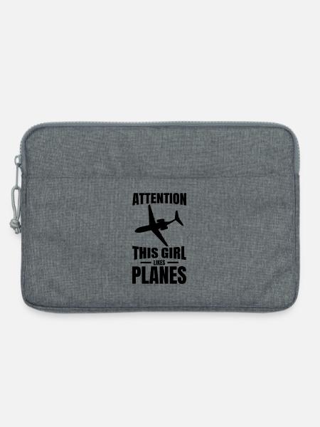 Flugzeugbeobachterin - Laptoptasche 13" - Grau meliert