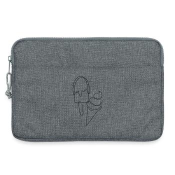 "IceIce (Baby)" Sommer Lineart Eis / Ice Cream - Laptoptasche 13" - Grau meliert - Vorne