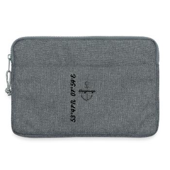 Koordinaten Motiv Wangerooge - Laptoptasche 13" - Grau meliert - Vorne
