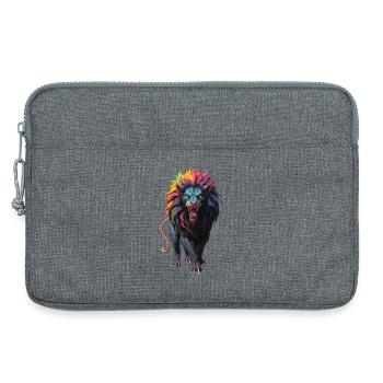 Multicolored Lion - Laptop bag 13" - heather grey - Front