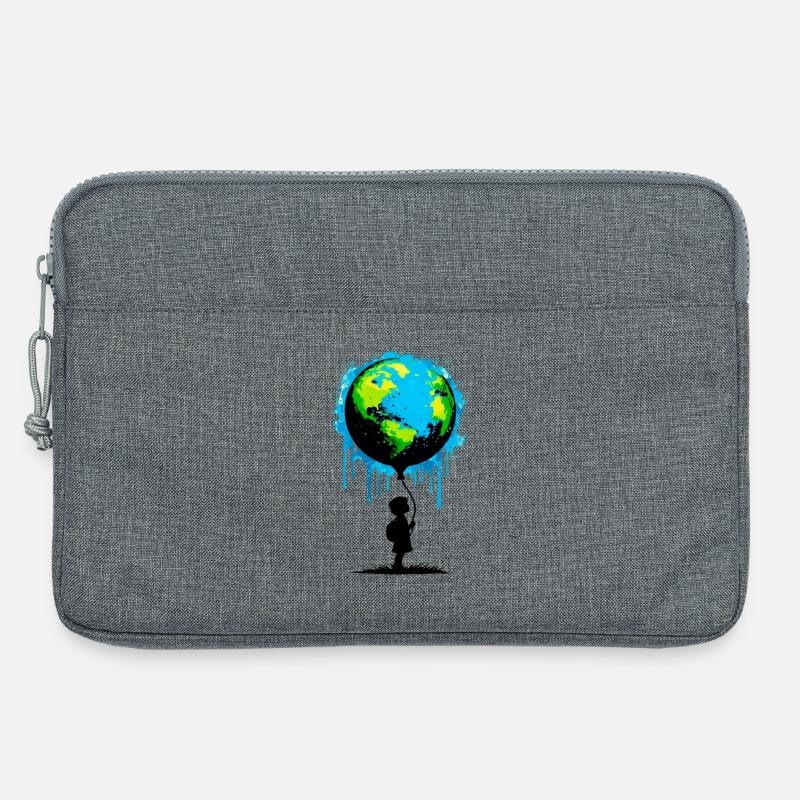 Planet Erde - Laptoptasche 13" - Grau meliert