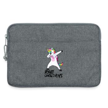 Logo Rave Licornes Noir Texte - Sacoche pour ordinateur portable 13 pouces - gris chiné - Devant