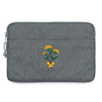 Bouquet of flowers tricolour - Laptop bag 13" - heather grey - Front