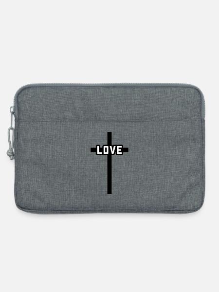 Kreuz Christlich Liebe Symbol Jesus - Laptoptasche 13" - Grau meliert