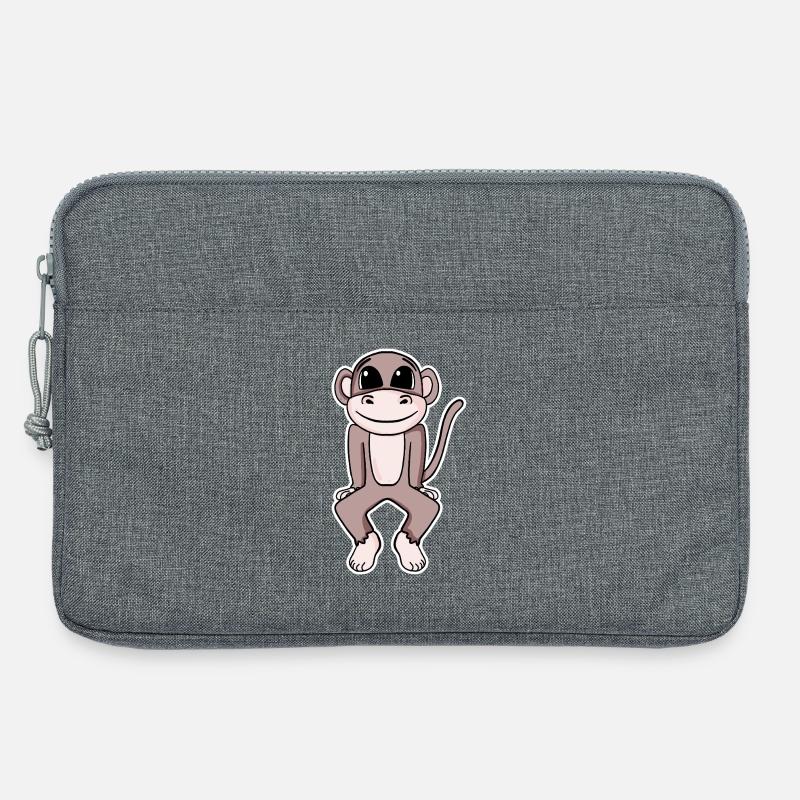 Niedlicher Affe Illustration - Laptoptasche 13" - Grau meliert
