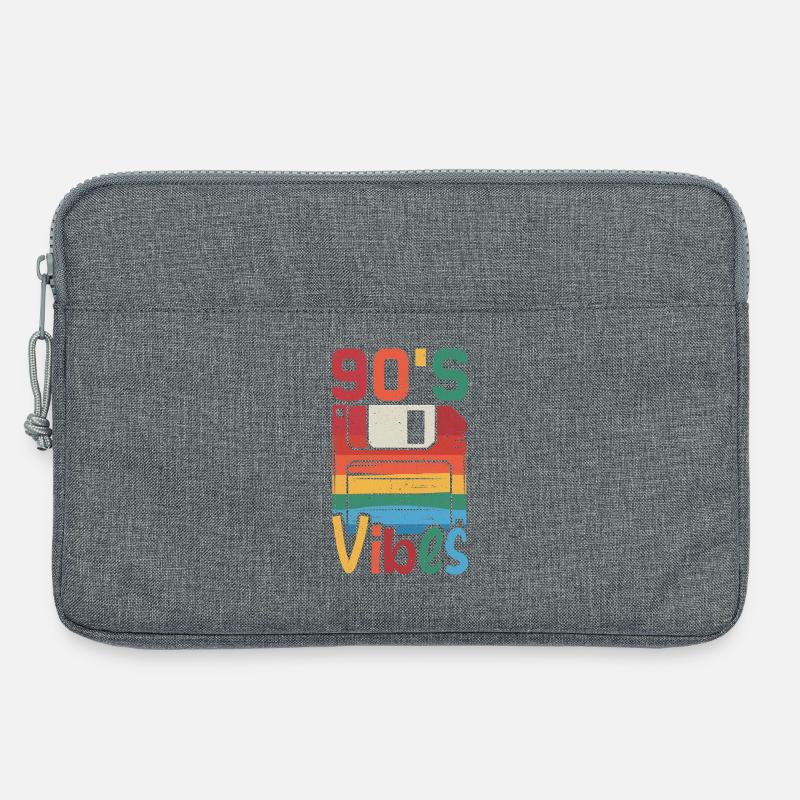 90's Vibes – Retro Design mit Vintage Floppy Disk - Laptoptasche 13" - Grau meliert