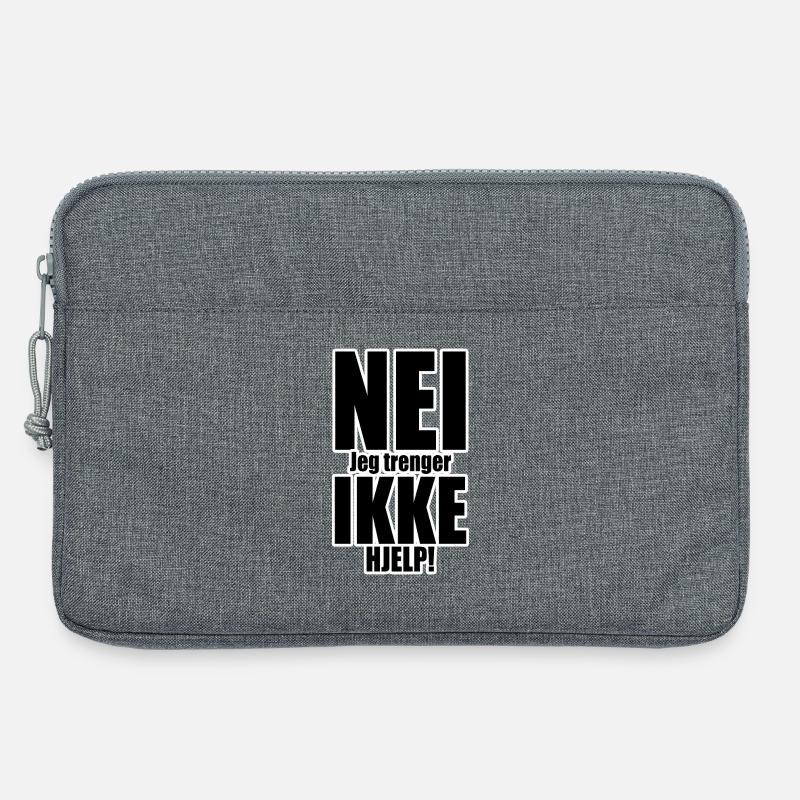No Not Help Typography - Laptop bag 13" - heather grey