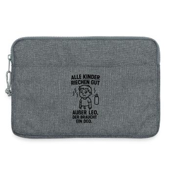 leo braucht deo spruch - Laptoptasche 13" - Grau meliert - Vorne