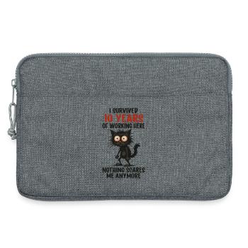 10 Year Company Anniversary Service Anniversary Work - Laptop bag 13" - heather grey - Front