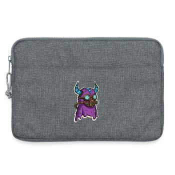 Monstre Violet Steampunk à Lunettes - Sacoche pour ordinateur portable 13 pouces - gris chiné - Devant