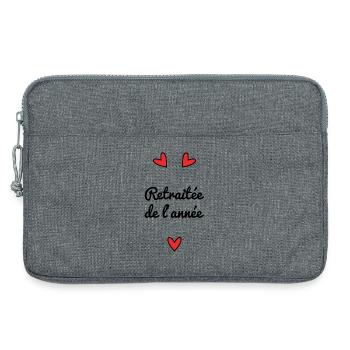 RETIRED. RETIREMENT. HAPPY RETIREMENT - Laptop bag 13" - heather grey - Front