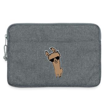 Lunettes de soleil Cool Lama Alpaga Souriant Drôle - Sacoche pour ordinateur portable 13 pouces - gris chiné - Devant