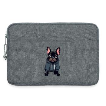 Französische Bulldogge - Laptoptasche 13" - Grau meliert - Vorne