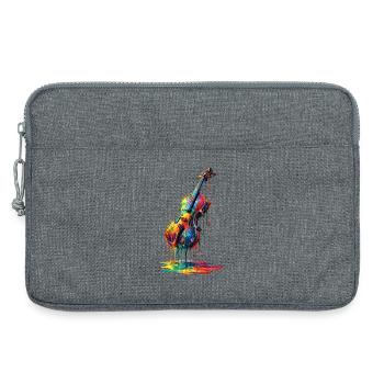 Violon avec de la peinture qui goutte - Sacoche pour ordinateur portable 13 pouces - gris chiné - Devant