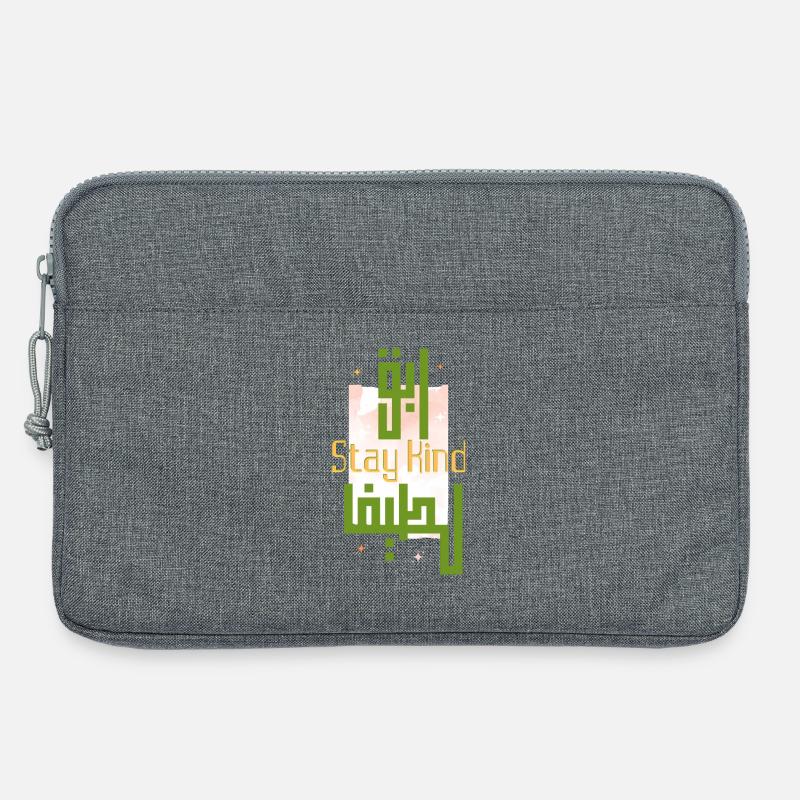Bleib freundlich, moderne grüne Kalligraphie - Laptoptasche 13" - Grau meliert
