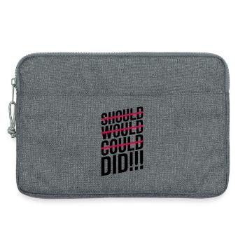 Devrait, voudrait, aurait pu, avait fait motivation - Sacoche pour ordinateur portable 13 pouces - gris chiné - Devant