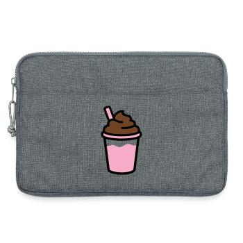 Logo du smoothie au café glacé - Sacoche pour ordinateur portable 13 pouces - gris chiné - Devant