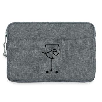 Verre à vin pour les amateurs de vin et temps mort - Sacoche pour ordinateur portable 13 pouces - gris chiné - Devant