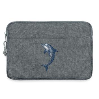 Vintage Delphin Illustration für Bekleidung - Laptoptasche 13" - Grau meliert - Vorne