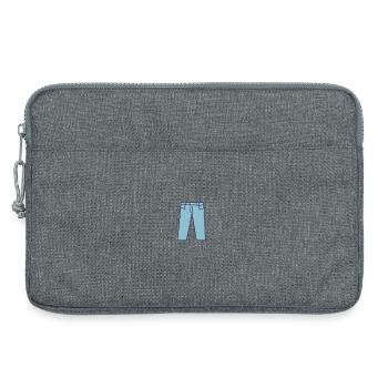 Pixel Jeans: Blue Retro - Laptop bag 13" - heather grey - Front
