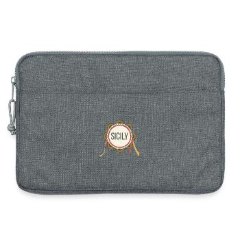 Tambourin sicilien Sicile - Sacoche pour ordinateur portable 13 pouces - gris chiné - Devant