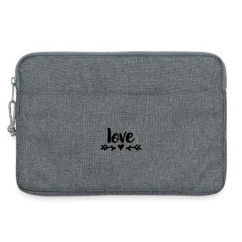 Love Heart Arrows Design - Laptop bag 13" - heather grey - Front
