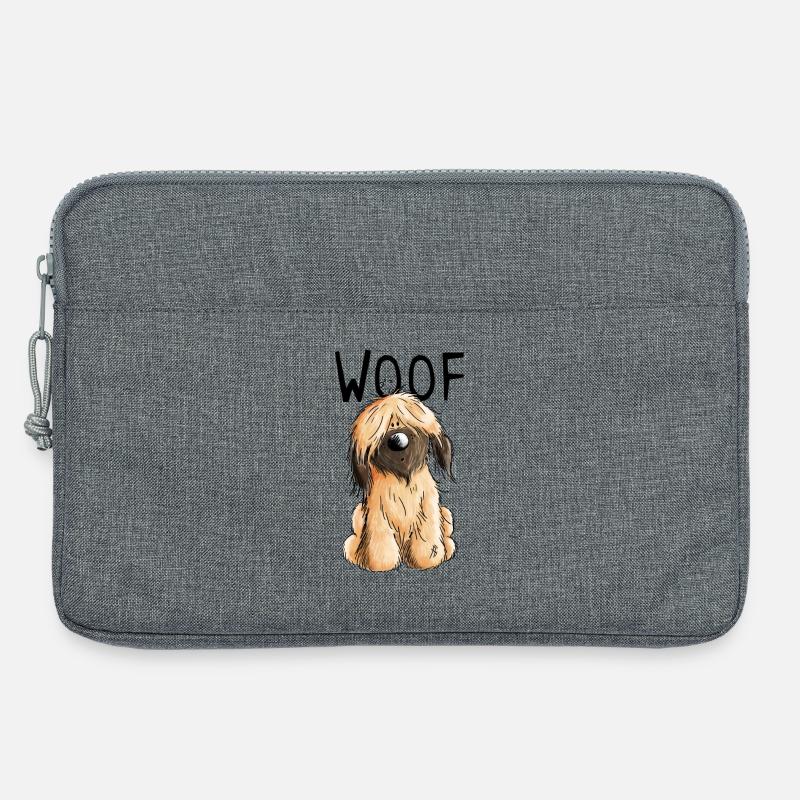 Woof Briard - Comic - Geschenk - Hund - Hunde - Laptoptasche 13" - Grau meliert