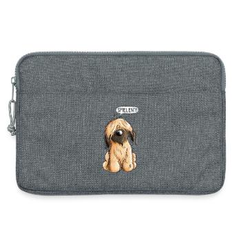 Verspielter kleiner Briard - Hund - Hunde - Gesche - Laptoptasche 13" - Grau meliert - Vorne