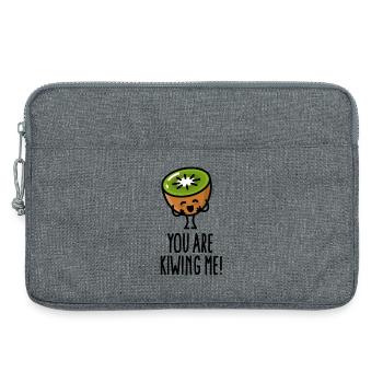 You are kiwing me Kawaii cute kiwi cartoon funny - Laptop bag 13" - heather grey - Front