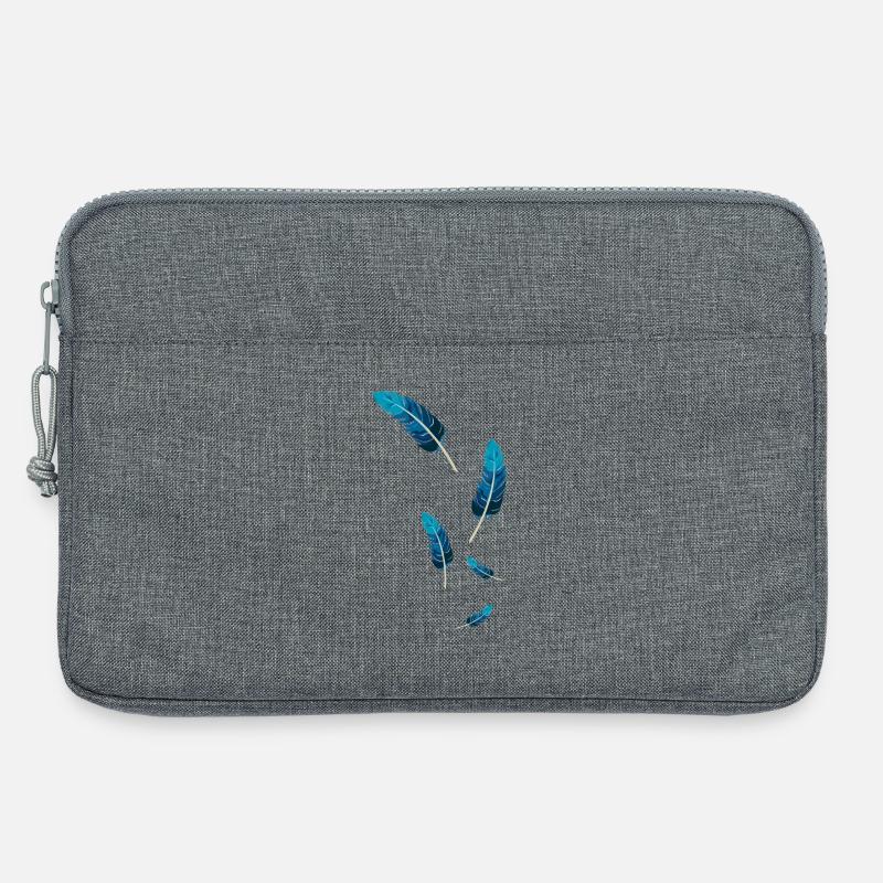 Blaue Federn - Laptoptasche 13" - Grau meliert
