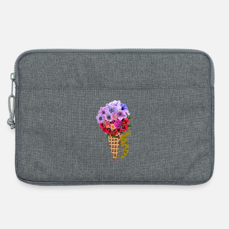 Blumen Eistüte Bouquet - Laptoptasche 13" - Grau meliert