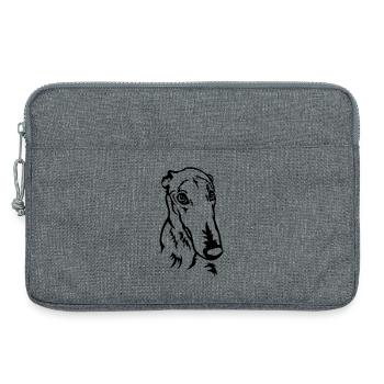 Greyhound Head - Laptop bag 13" - heather grey - Front
