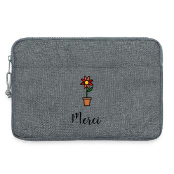 MAÎTRESSE. MAITRE. MERCI. MERCI MAÎTRESSE - Sacoche pour ordinateur portable 13 pouces - gris chiné - Devant