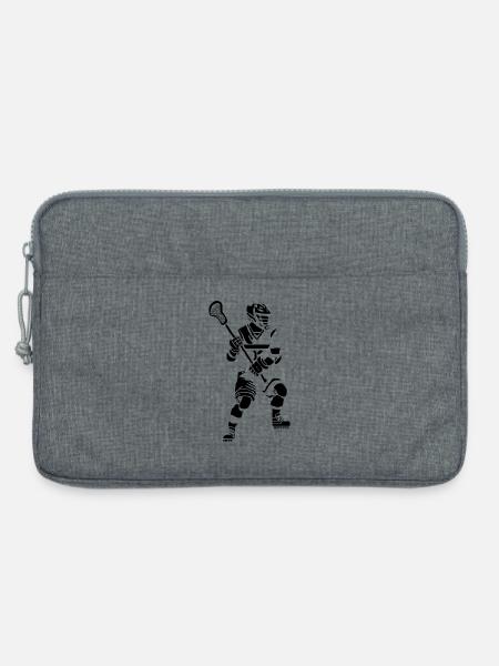 Lacrosse Spieler Pixel Grafik - Laptoptasche 13" - Grau meliert