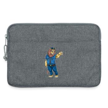Löwe Polizist Sonnenbrille Polizei - Laptoptasche 13" - Grau meliert - Vorne